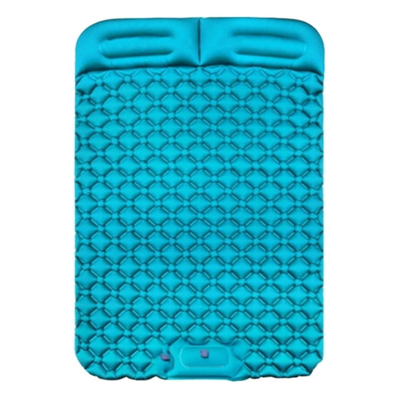 Outdoor Camping Foot-step Automatic Inflatable Cushion Portable TPU Inflatable Double Bed (Peacock Blue, 195 x 119 x 16cm)