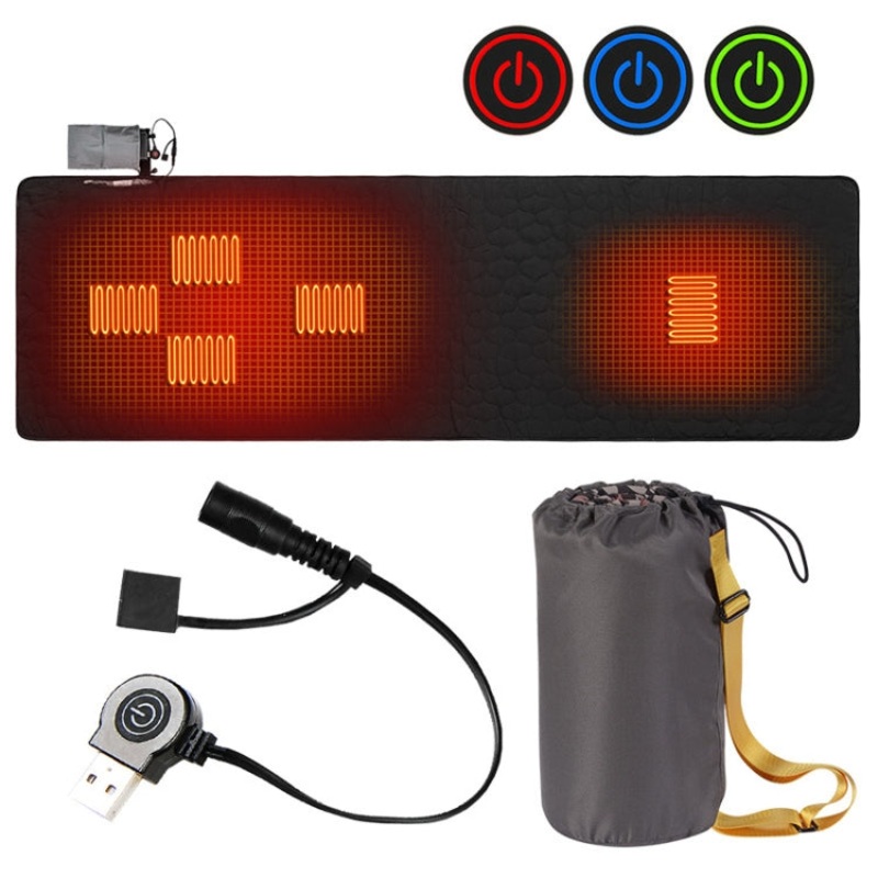 Winter Outdoor Camping Smart Portable Heating Sleeping Pad (Black)
