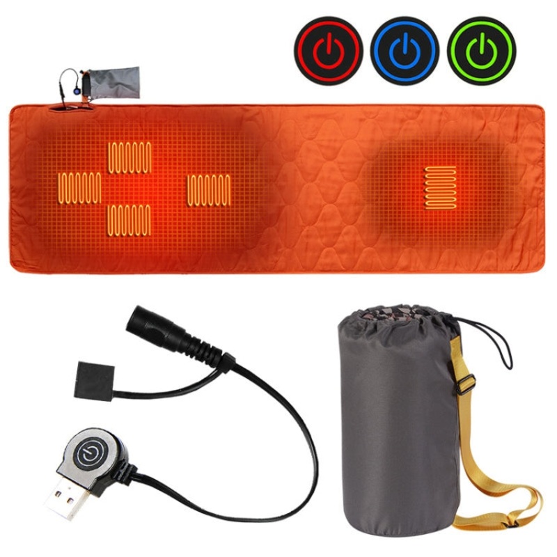 Winter Outdoor Camping Smart Portable Heating Sleeping Pad (Orange Red)