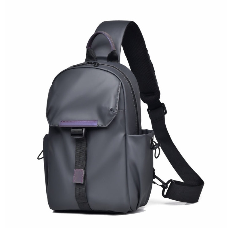 Large Capacity Lightweight Waterproof Men Messenger Chest Bag Cycling Shoulder Bag (Gray)