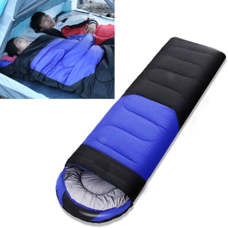 Outdoor Camping Sleeping Bag Splicing Indoor Cotton Sleeping Bed (Blue, 210x80cm, 1.8kg)