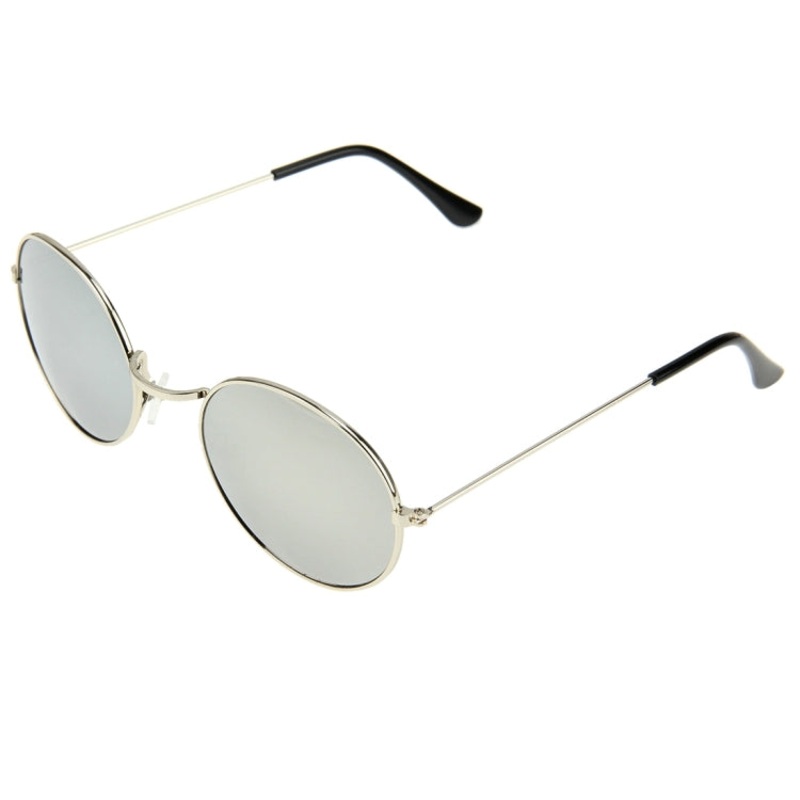 Oval Retro UV400 UV Protection Metal Frame AC Lens Sunglasses