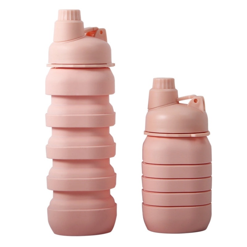 Portable Folding Silicone Kettle for Outdoor Camping Sporting Goods (Pink)