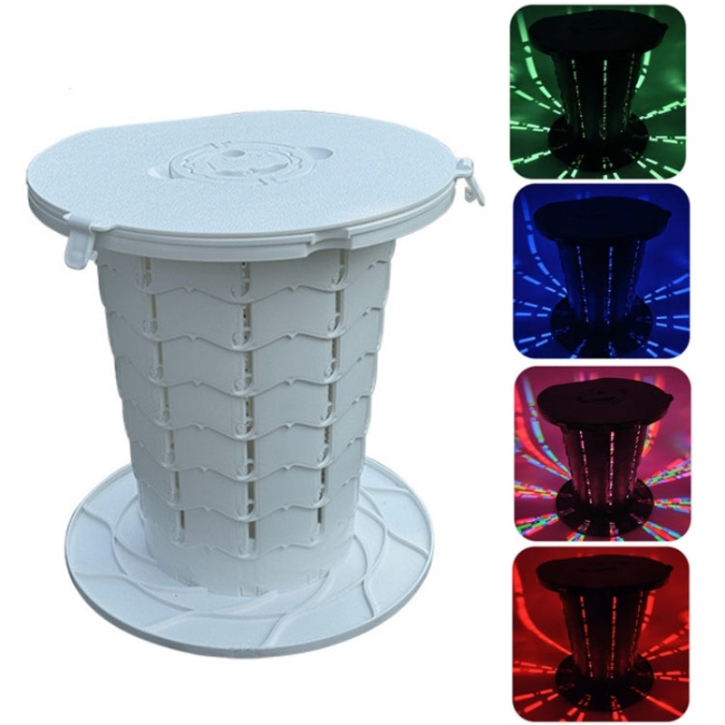 Retractable Portable Travel Toilet Collapsible Stool for Outdoors Fishing Camping White
