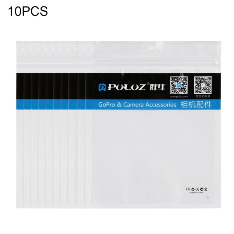10 PCS PULUZ 16cm x 13cm Hang Hole Clear Front White Pearl Jewelry Zip Lock Packaging Bag (Size: M)