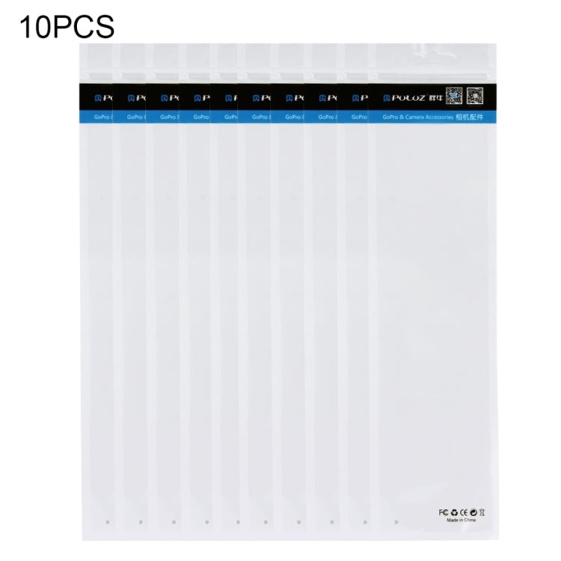 10 PCS PULUZ 34.5cm x 9cm Hang Hole Clear Front White Pearl Jewelry Zip Lock Packaging Bag (Size: S, Lengthened type)