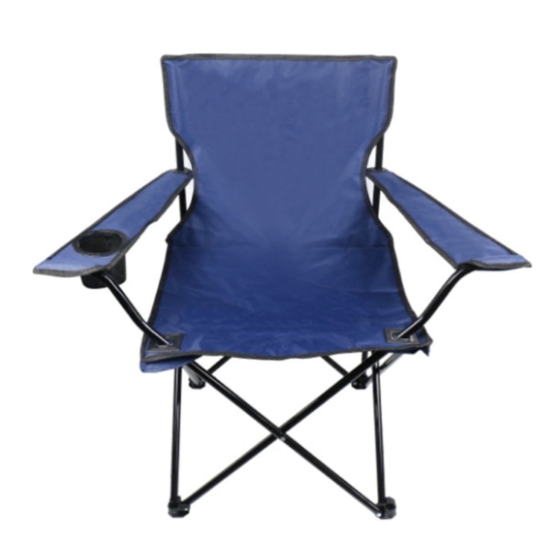 Casual Picnic Sketching Handrest Backrest Fishing Portable Beach Chair Navy (One Size)