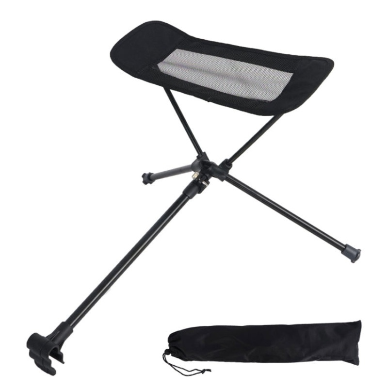 Collapsible Camping Footstool Foot Recliner Foot Rest (Black)