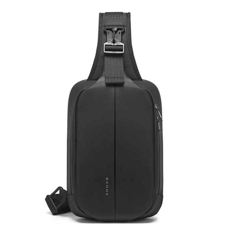 Men Fashion Chest Bag Outdoor Messenger Shoulder Waterproof Bag (Black)