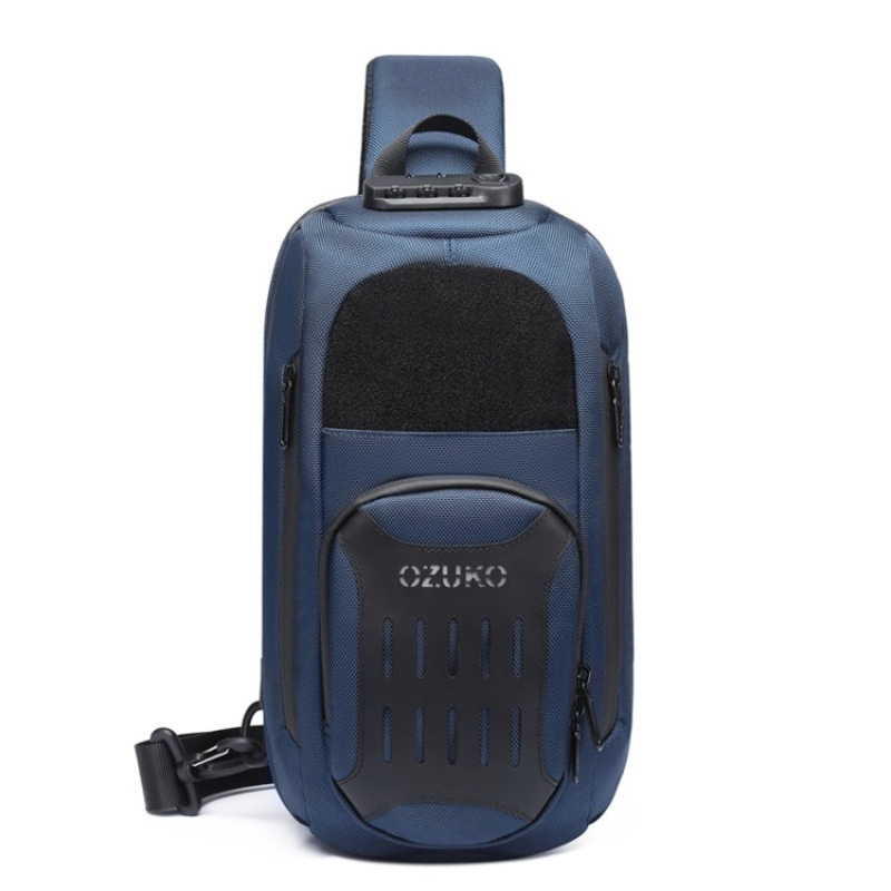 Men Waterproof Multifunctional Crossbody Motorcycle Chest Bag (Royal Blue)