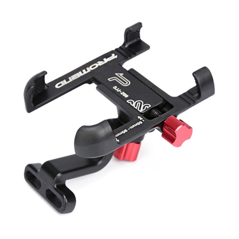Promend Aluminum Alloy Cell Phone Holder Adjustable Angle Rotating Motorcycle Navigation Support (Black)