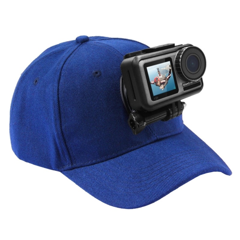 PULUZ Baseball Hat with J-Hook Buckle Mount & Screw for GoPro, DJI OSMO Action and Other Action Cameras (Blue)
