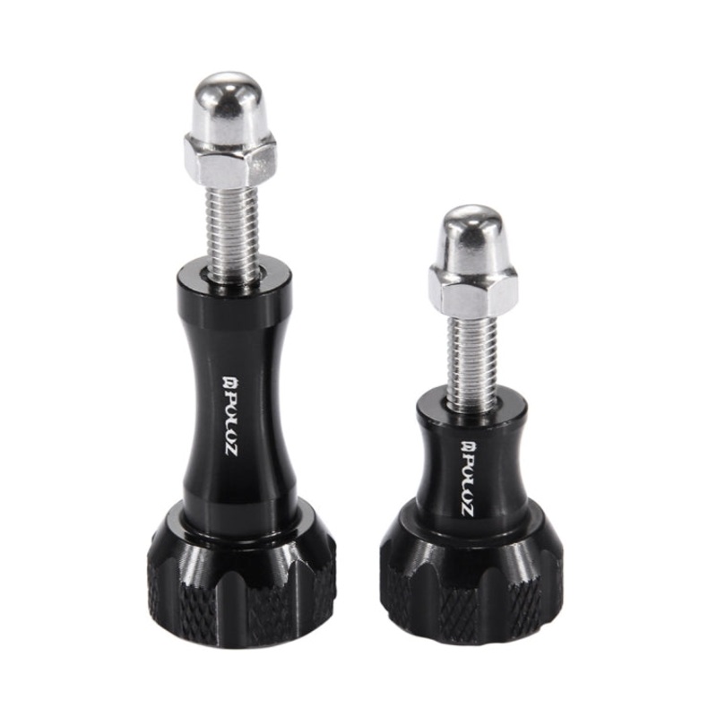 PULUZ CNC Aluminum Thumb Knob Stainless Bolt Nut Screw Set for GoPro Hero12 Black / Hero11 /10 /9 /8 /7 /6 /5, Insta360 Ace / Ace Pro, DJI Osmo Action 4 and Other Action Cameras (Black)