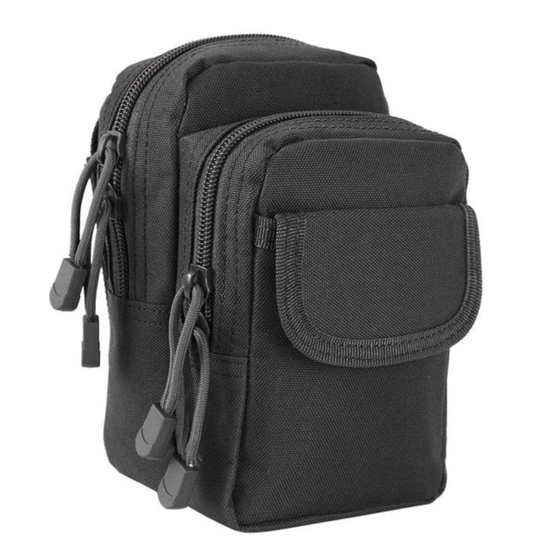 Small Pocket Gadget Belt Waist Bag Phone Holster (Black)