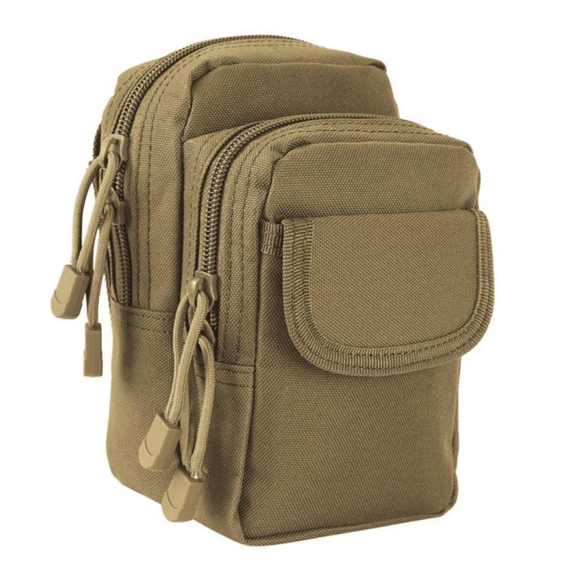 Small Pocket Gadget Belt Waist Phone Bag Holster (Brown)