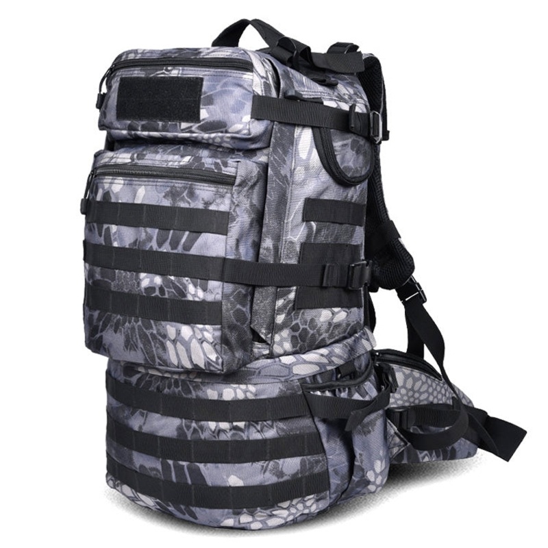 Waterproof Nylon Backpack Shoulders Bag Outdoors Hiking Camping Travelling Bag 45L (Black)