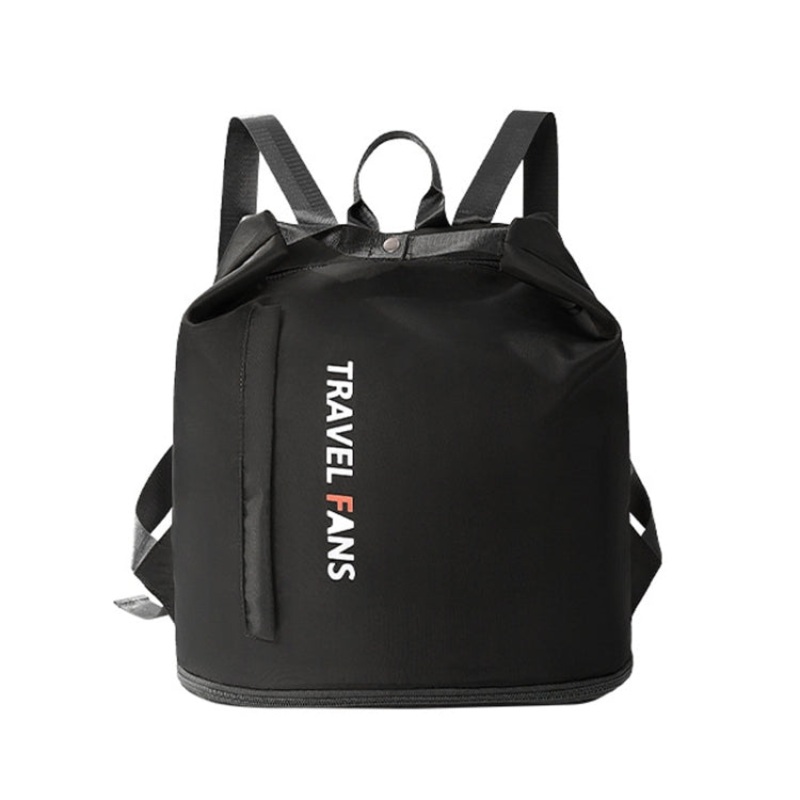 Waterproof Swimming Backpack Wet/Dry Separate Gym Bag Business Trip Clothes Shoes Storage Bag (Black)