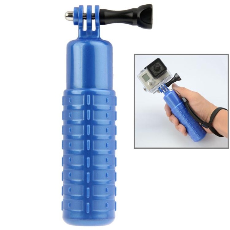 Bobber Floating Hand Grip Handheld Mount with Wrist Strap + Screw for GoPro, Insta360, DJI and Other Action Cameras (Blue)