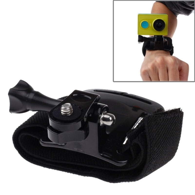 GP110 Arm Belt / Wrist Strap + Connecter Mount for GoPro, Insta360, DJI and Other Action Cameras (Black)