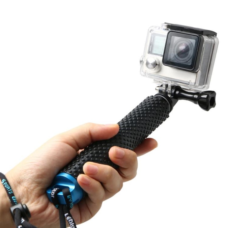 Handheld 49cm Extendable Pole Monopod with Screw for GoPro, Insta360, DJI and Other Action Cameras (Blue)