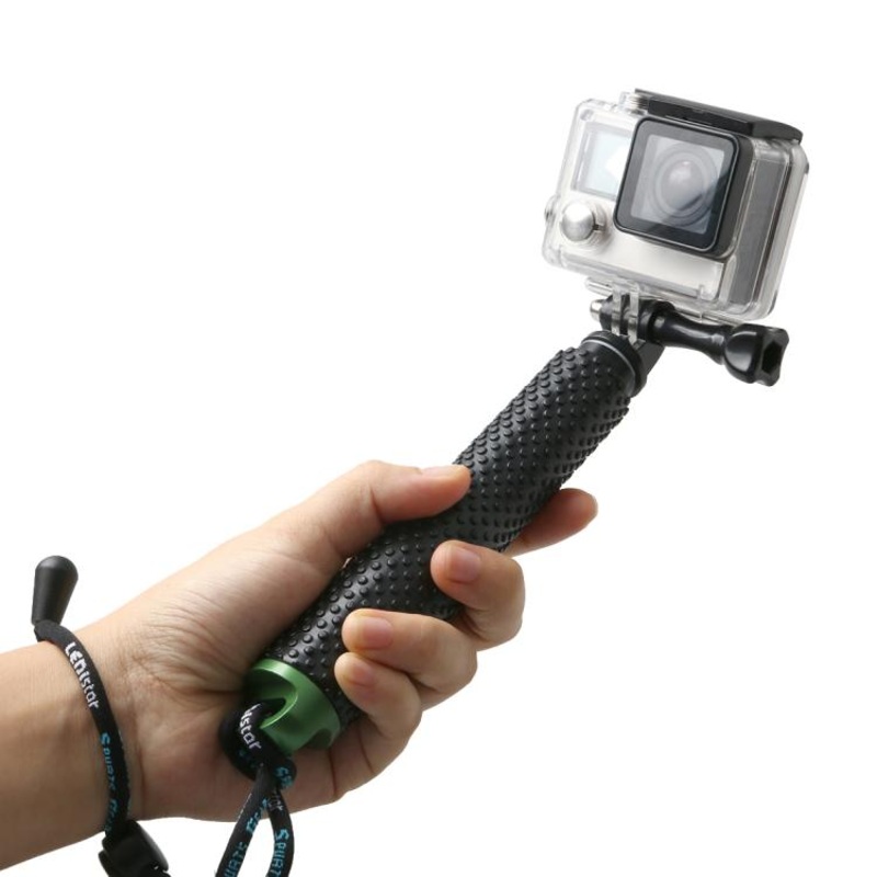 Handheld 49cm Extendable Pole Monopod with Screw for GoPro, Insta360, DJI and Other Action Cameras (Green)