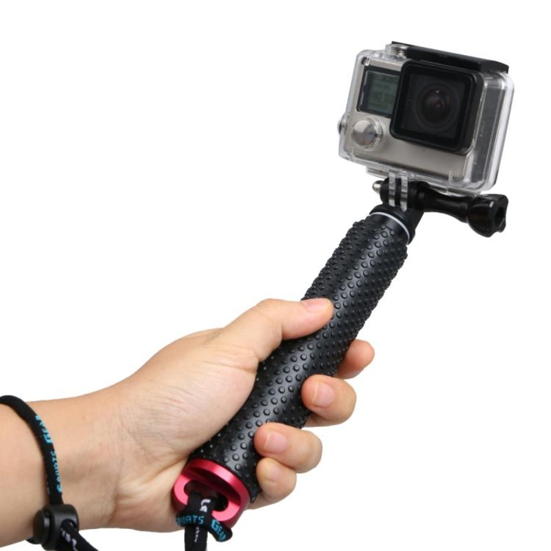 Handheld 49cm Extendable Pole Monopod with Screw for GoPro, Insta360, DJI and Other Action Cameras (Red)