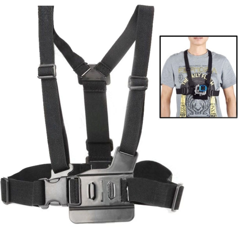 ST-26 Adjustment Elastic Body Chest Straps Belt for GoPro, Insta360, DJI and Other Action Cameras (Black)