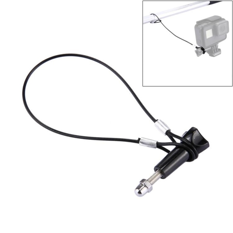 Stainless Steel Lanyard / Tether with Screw for GoPro HERO11 Black/HERO10 Black / HERO9 Black /HERO8 Black /7 /6/ 5 /5 Session /4 /3+ /3 /2 /1 (Black)