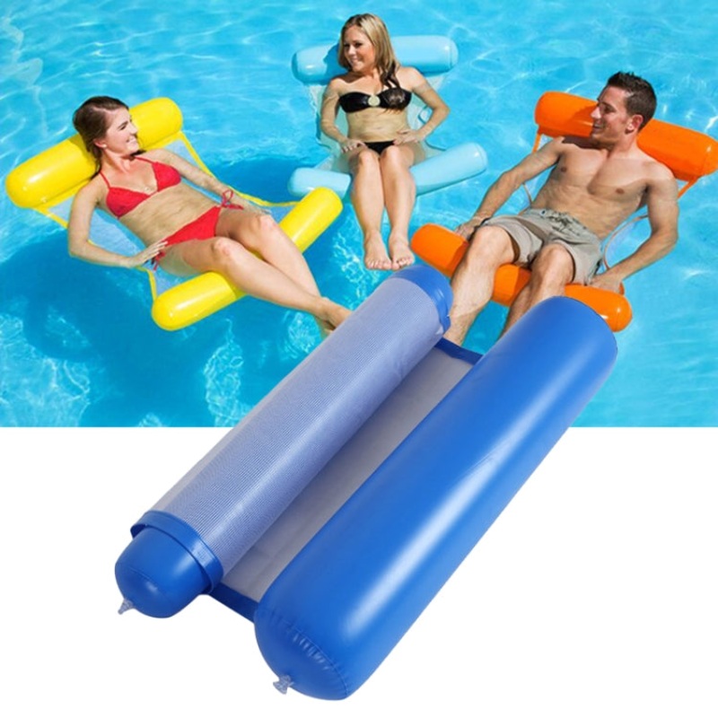 Foldable Double-purpose Backrest Float Hammock with Net, Size: 130x73cm (Sapphire Blue)
