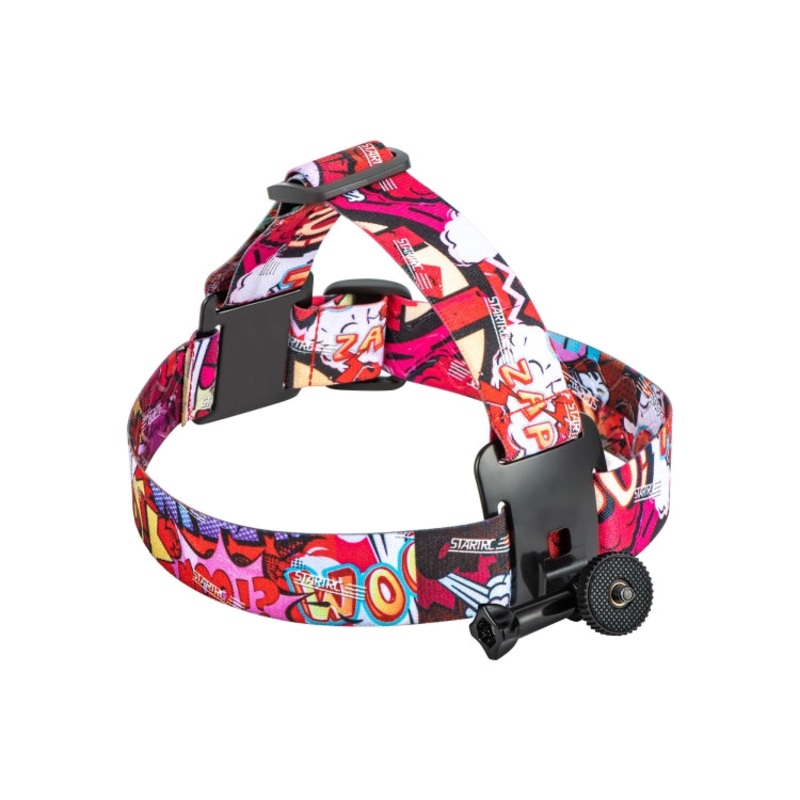 STARTRC Adjustable Head Strap Vlog FPV POV Mount Belt for GoPro, Insta360, DJI Osmo Action and Other Action Cameras (Red)
