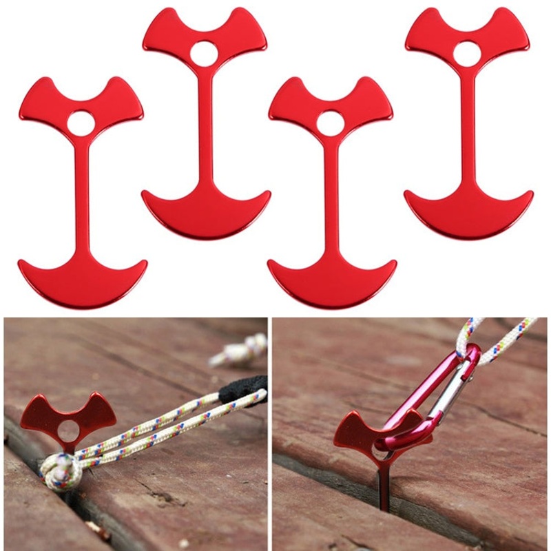 Camping Tent Peg Fishbone Nail Floor Outdoor Travel Hook (4 PCS)