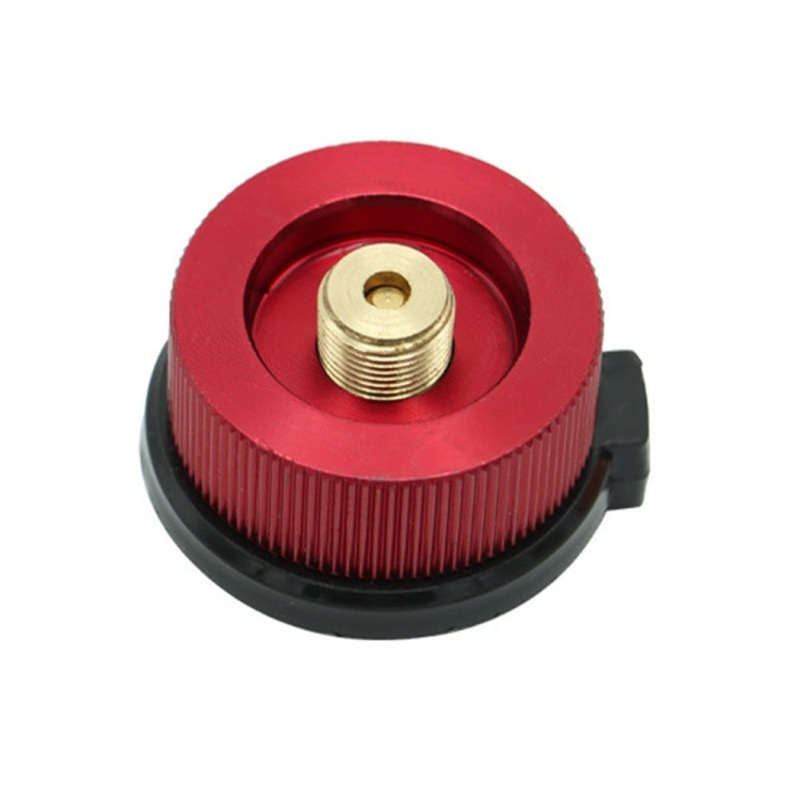 Outdoor Camping Hiking Stove Burner Adaptor Split Type Furnace Converter Connector Gas Cartridge Adapter (Red)