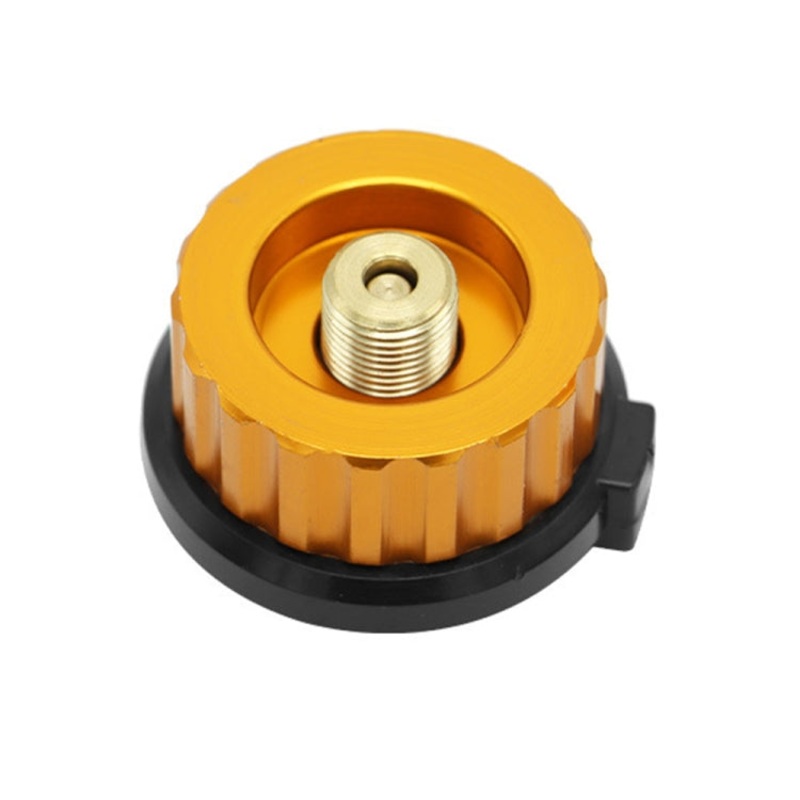 Outdoor Camping Hiking Stove Burner Adaptor Split Type Furnace Converter Connector Gas Cylinder Adapter (Gold)