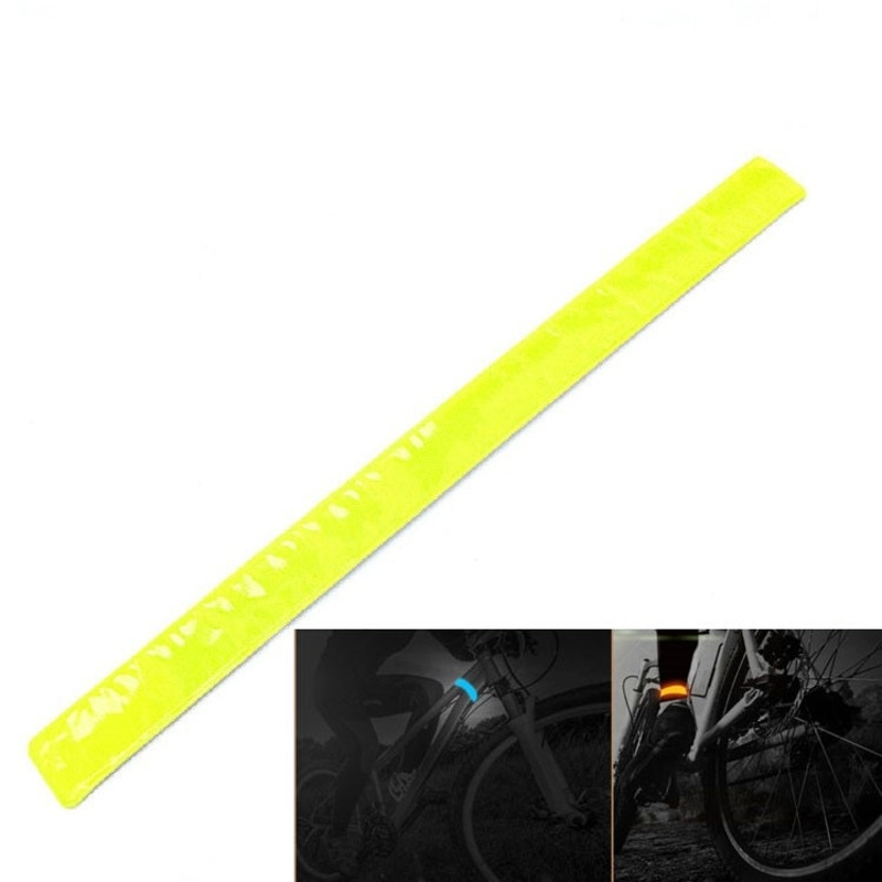 Reflective Safety Arm Leg Pant Bike Bicycle Cycling Band Strap Belt (Yellow)