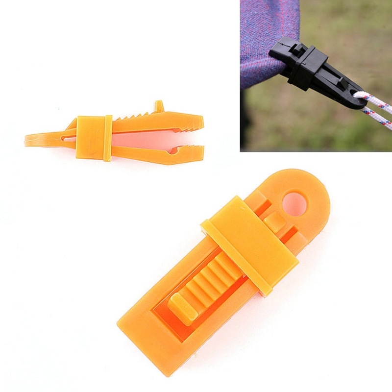 Tents Wind Rope Clamp Awnings Outdoor Camping Plastic Clip Accessories (Orange)