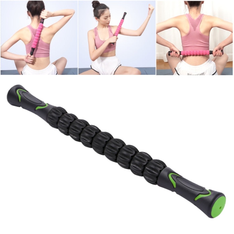 Relieving Muscle Soreness and Cramping Muscle Roller Stick Body Massage Roller (Black)