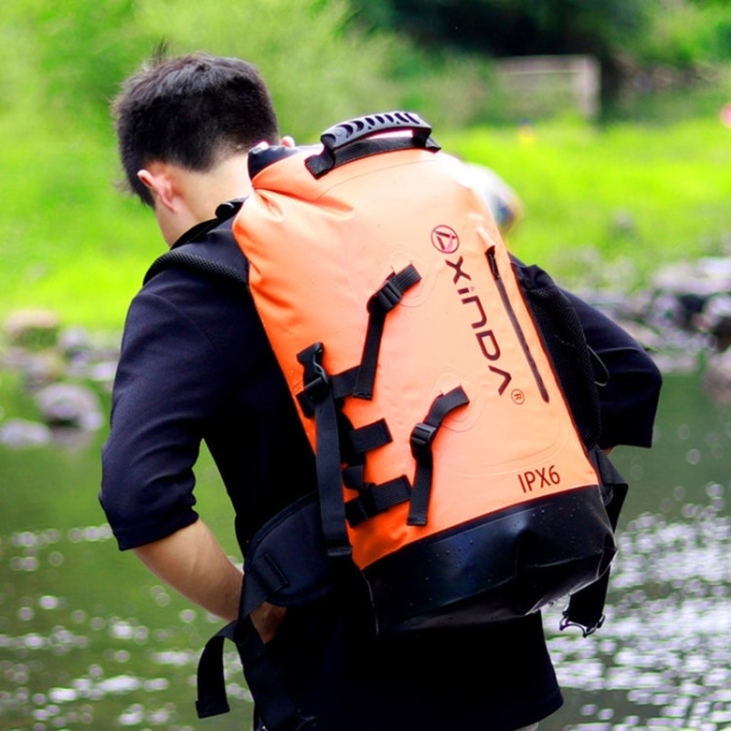 Waterproof 30L Outdoor Upstream Storage Shoulder Mountaineering Bag (Orange)