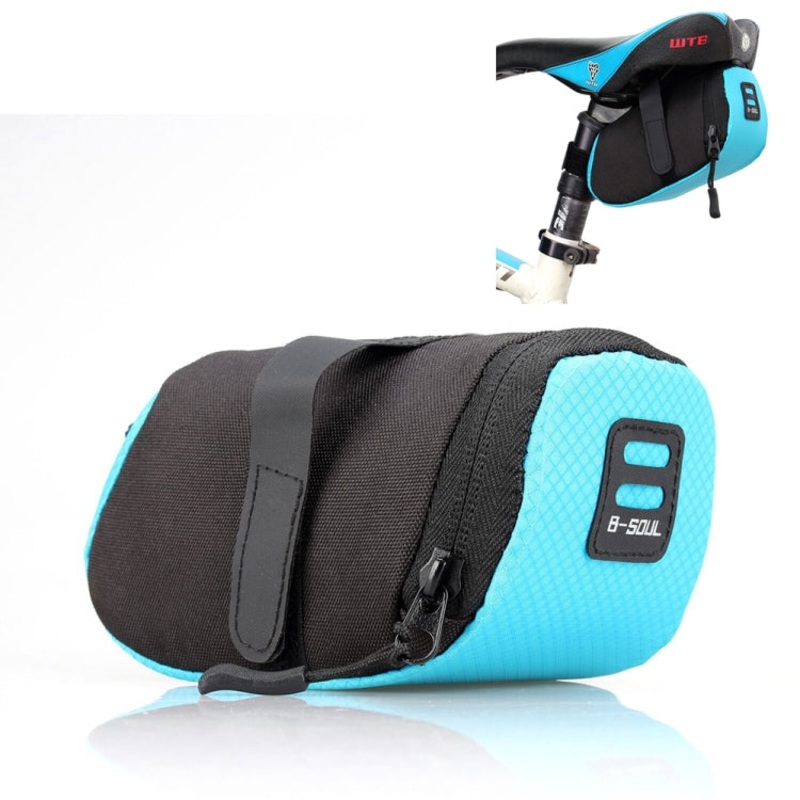 Waterproof Bicycle Storage Saddle Bag Cycling Rear Pouch Tail Bag Navy Blue (One Size)