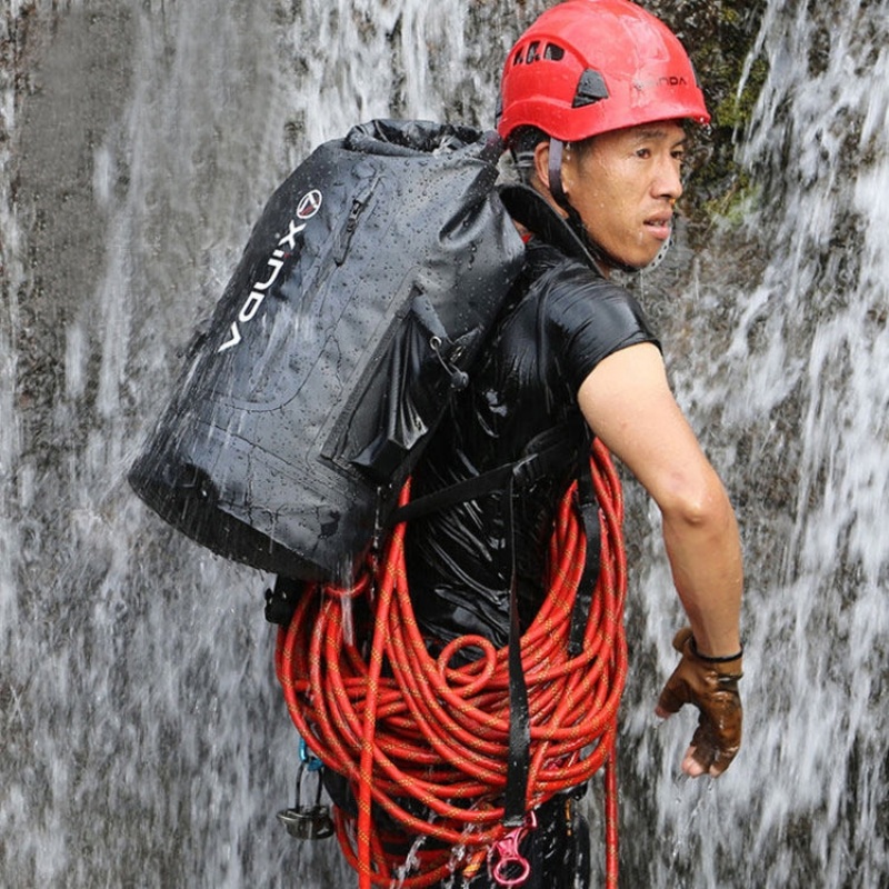 Waterproof Outdoor Upstream Storage Shoulder Mountaineering Bag 30L (Black)