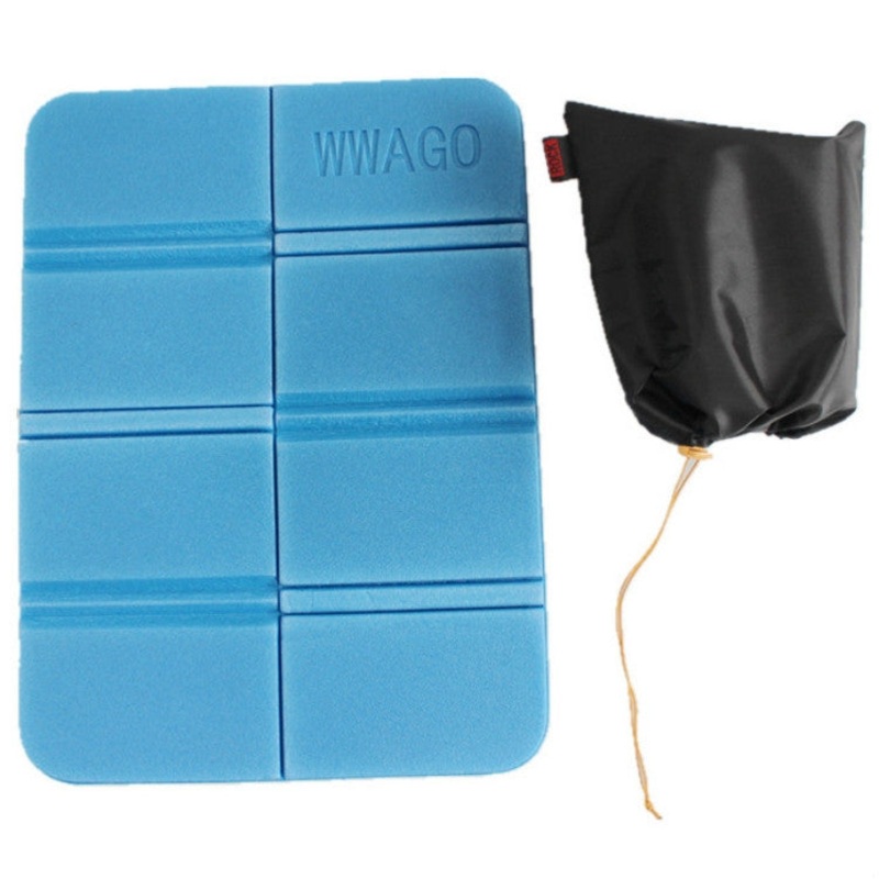 XPE Folder Camping Mat Folding Portable Small Cushion Moisture-Proof Waterproof Prevent Dirty Picnic Mat Beach Pad (Blue)