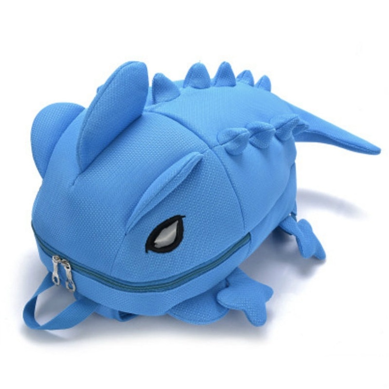 3D Dinosaur Shape Cartoon School Bags Teenager Schoolbag Blue (One Size)