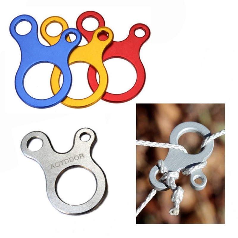 Camping Tent Cord Rope Fastener Carabiner Hook Hanger Tightener Wind Rope Buckles (Blue)