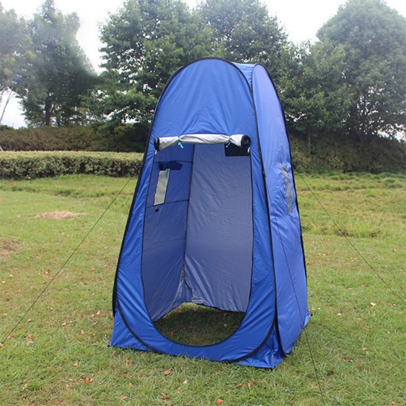 Clothes Changing Bathing Tent with Window, 195x150x150cm (Blue)