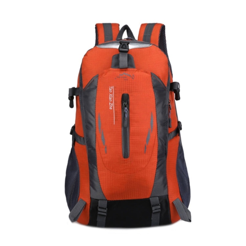 Large Capacity Travel Mountaineering Backpack Outdoor Sports Nylon Waterproof (Orange)