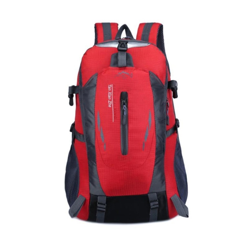 Large Capacity Travel Mountaineering Bag Outdoor Sports Nylon Waterproof Backpack (Red)