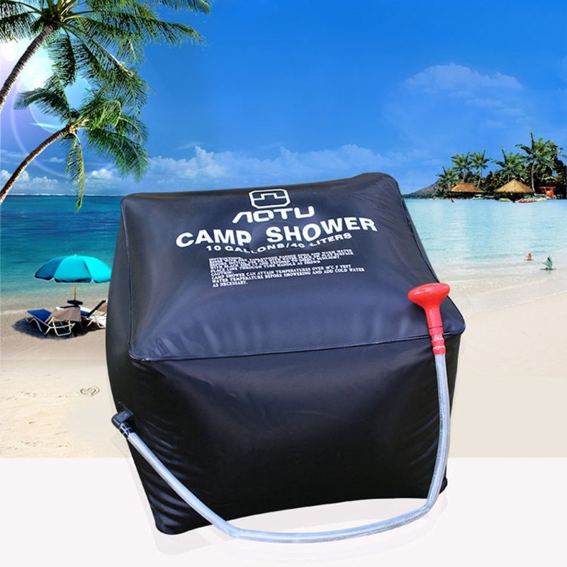 Outdoor Camping Portable Solar Bath Bag (Black)