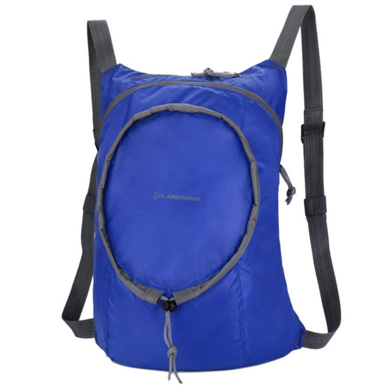 Waterproof Collapsible Backpack Travel Portable Lightweight Folding Bag Blue (One Size)