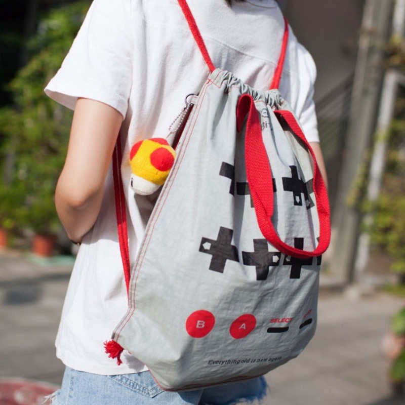 Waterproof Fold Reticule Backpack Game Style (Gray, Red, Blue)