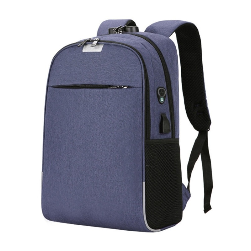 Anti-Theft Laptop Backpack School Bags with USB Charging Port Blue Color