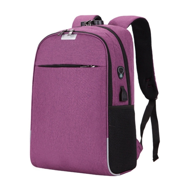 Anti-theft Laptop Backpack School Bags with USB Charging Port (Purple)